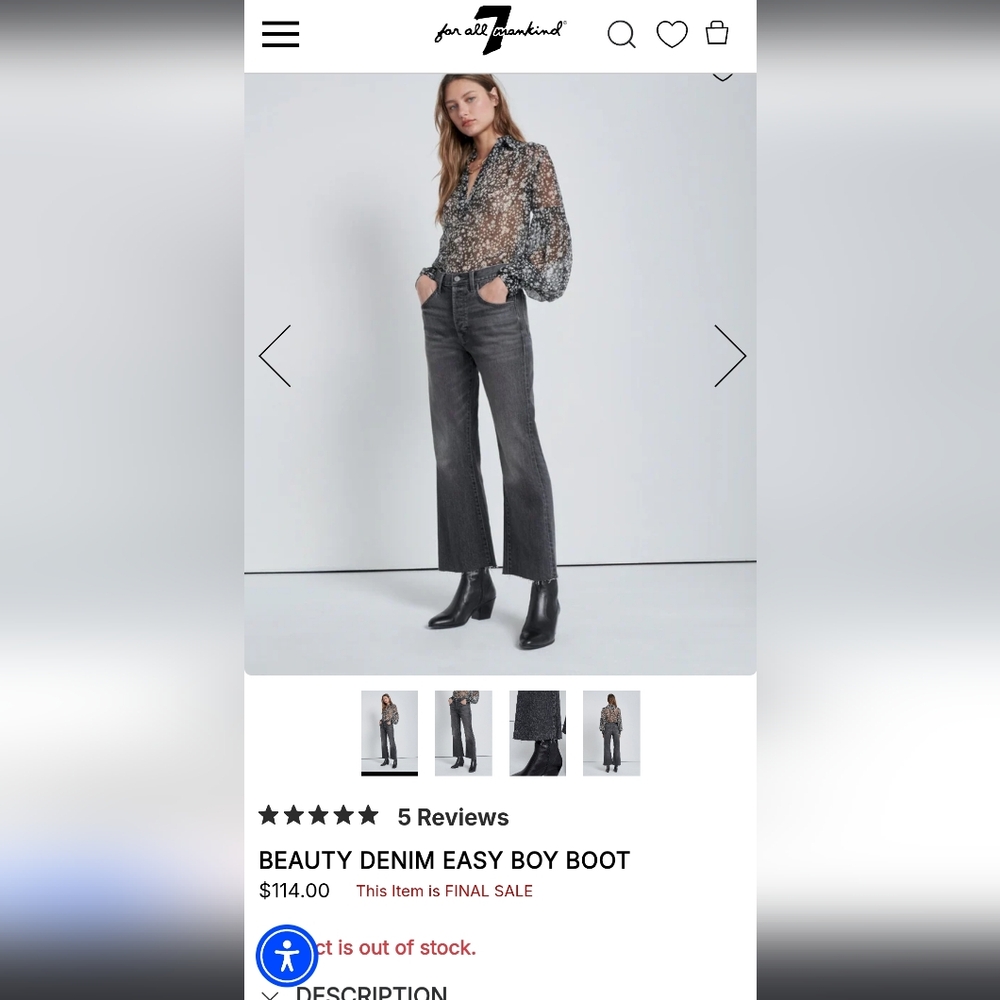 7 For All Mankind Flare Wide Leg 90s Y2K Boot
